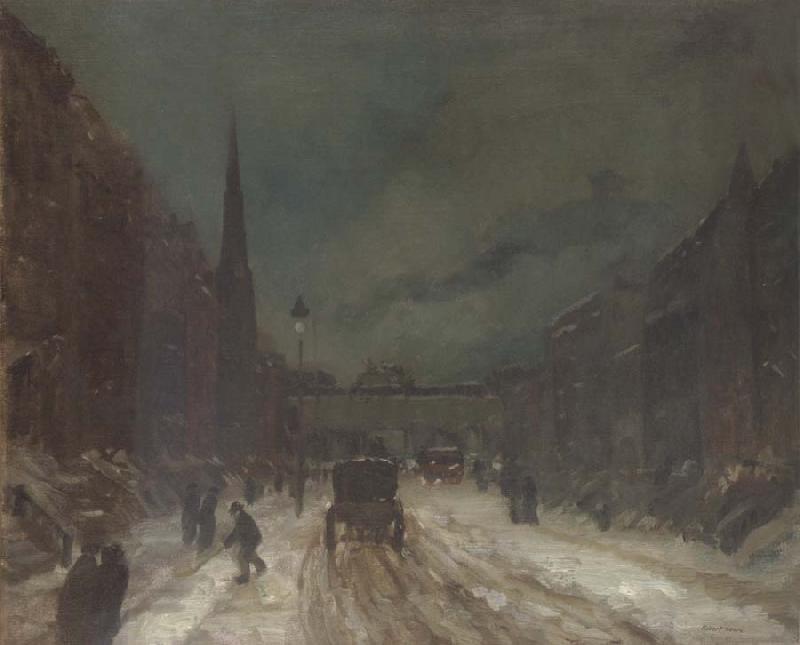 Robert Henri Street Scene with Snow France oil painting art